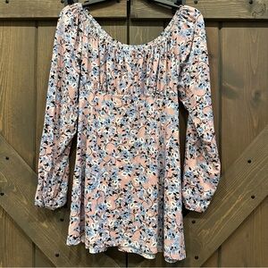 Velvet Torch Floral Blouse - Pink and Blue